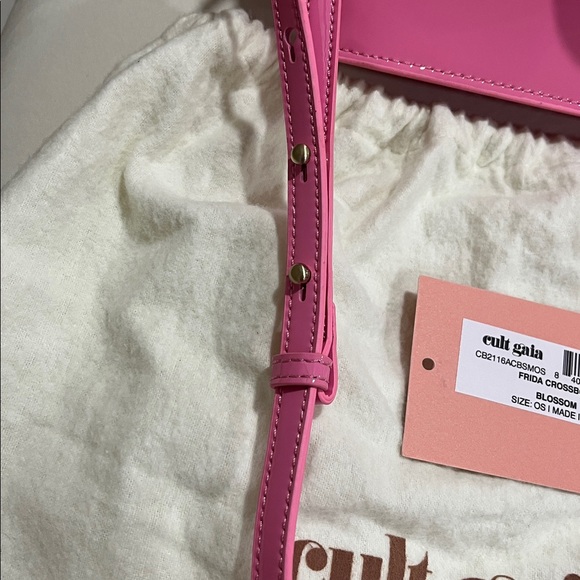 NWT Cult Gaia Pink Frida HandBag with Detachable Crossbody Strap - Picture 7 of 15